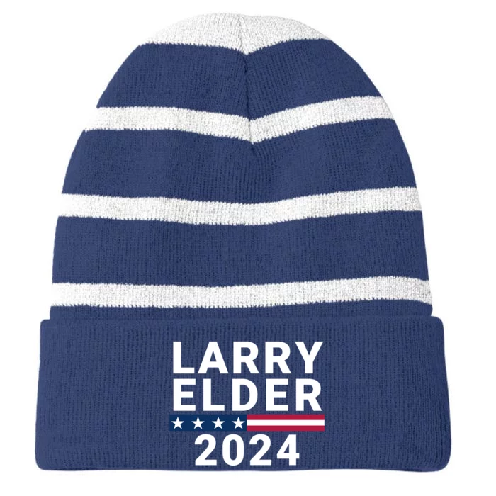 Larry Elder 2024 Presidential Election Elder 2024 Conservative Striped Beanie with Solid Band