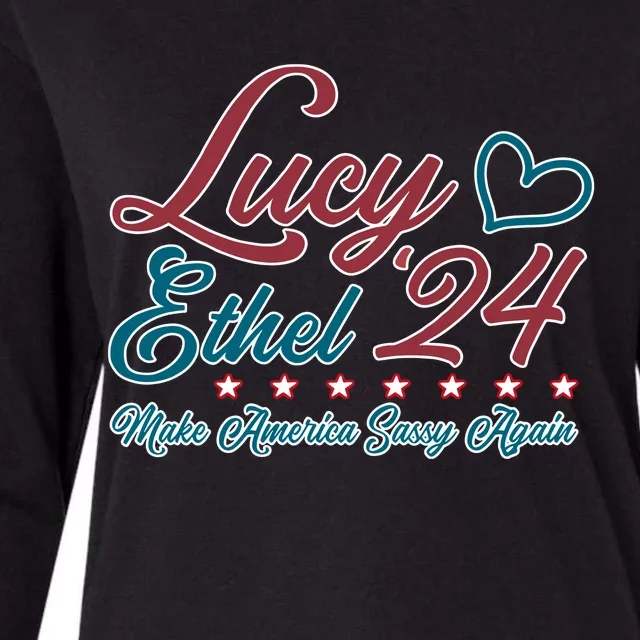 Lucy Ethel 24 Make America Sassy Again Womens Cotton Relaxed Long Sleeve T-Shirt