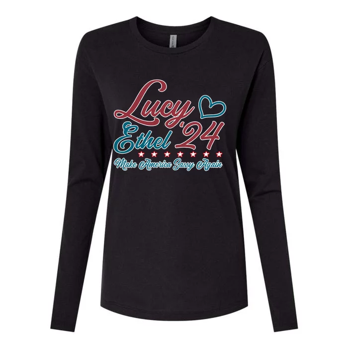 Lucy Ethel 24 Make America Sassy Again Womens Cotton Relaxed Long Sleeve T-Shirt