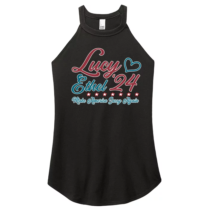 Lucy Ethel 24 Make America Sassy Again Women’s Perfect Tri Rocker Tank