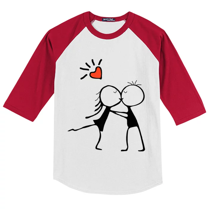 Love's Embrace: A Romantic Couple Design For Valentine's Day Kids Colorblock Raglan Jersey