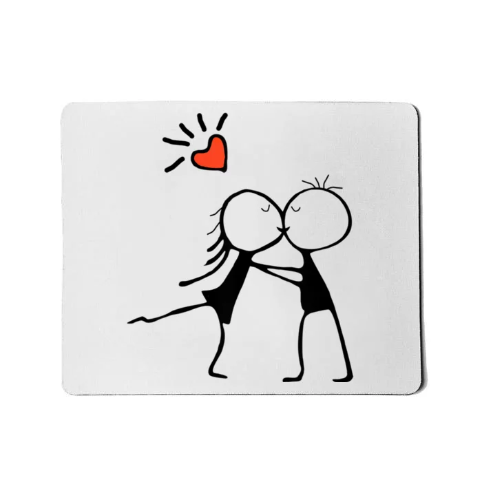 Love's Embrace: A Romantic Couple Design For Valentine's Day Mousepad