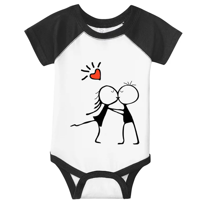 Love's Embrace: A Romantic Couple Design For Valentine's Day Infant Baby Jersey Bodysuit