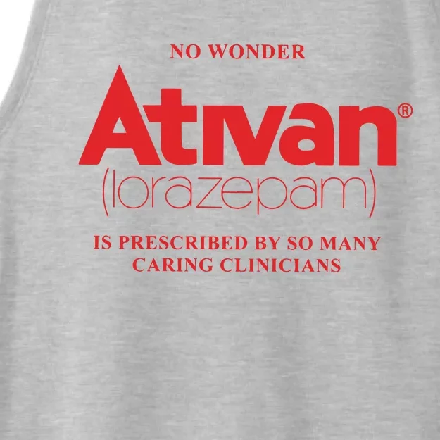 Limited Edition Ativan Lorazepam No Wonder Ash Grey Ladies Tri-Blend Wicking Tank