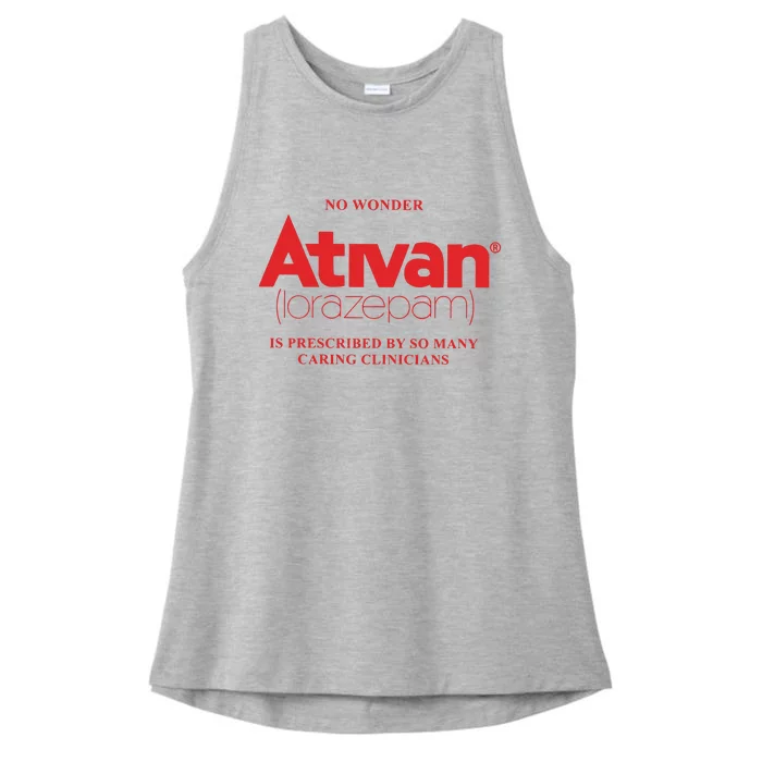 Limited Edition Ativan Lorazepam No Wonder Ash Grey Ladies Tri-Blend Wicking Tank