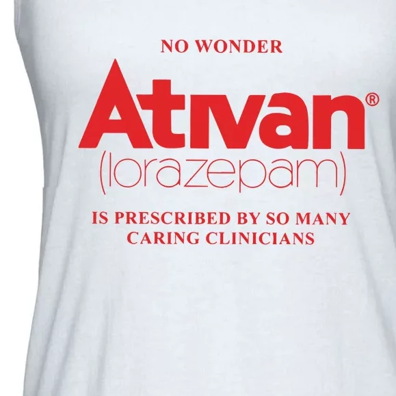 Limited Edition Ativan Lorazepam No Wonder Ash Grey Ladies Essential Flowy Tank