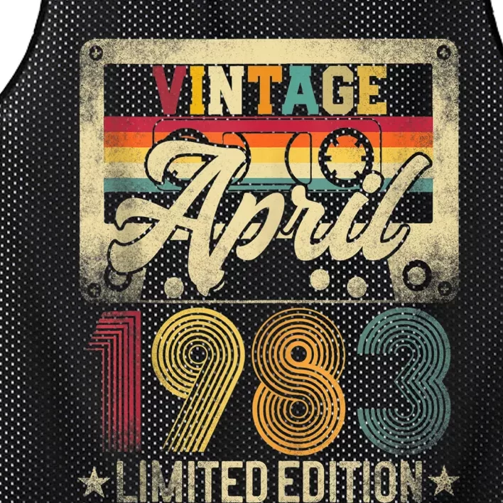 Limited Edition April 1983 40th Birthday 40 Years Old Gift Mesh Reversible Basketball Jersey Tank