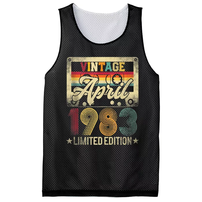 Limited Edition April 1983 40th Birthday 40 Years Old Gift Mesh Reversible Basketball Jersey Tank