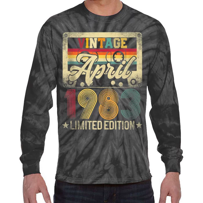 Limited Edition April 1983 40th Birthday 40 Years Old Gift Tie-Dye Long Sleeve Shirt