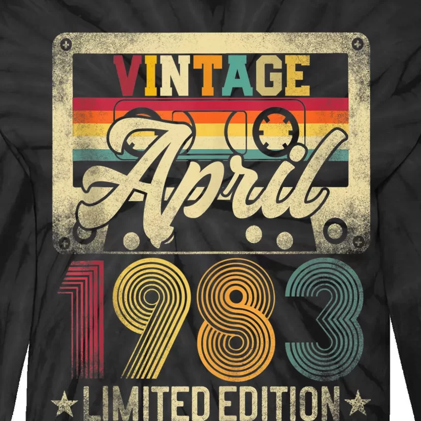 Limited Edition April 1983 40th Birthday 40 Years Old Gift Tie-Dye Long Sleeve Shirt