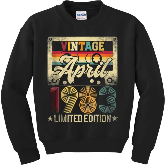 Limited Edition April 1983 40th Birthday 40 Years Old Gift Kids Sweatshirt