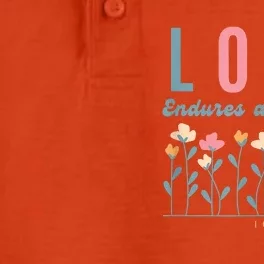 Love Endures All Things Floral Bible Be Kind To One Another Dry Zone Grid Performance Polo