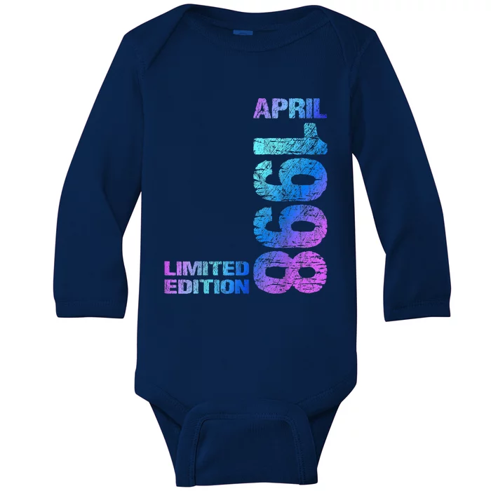 Limited Edition April 1998 25th Birthday Born 1998 Baby Long Sleeve Bodysuit