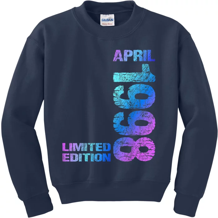 Limited Edition April 1998 25th Birthday Born 1998 Kids Sweatshirt