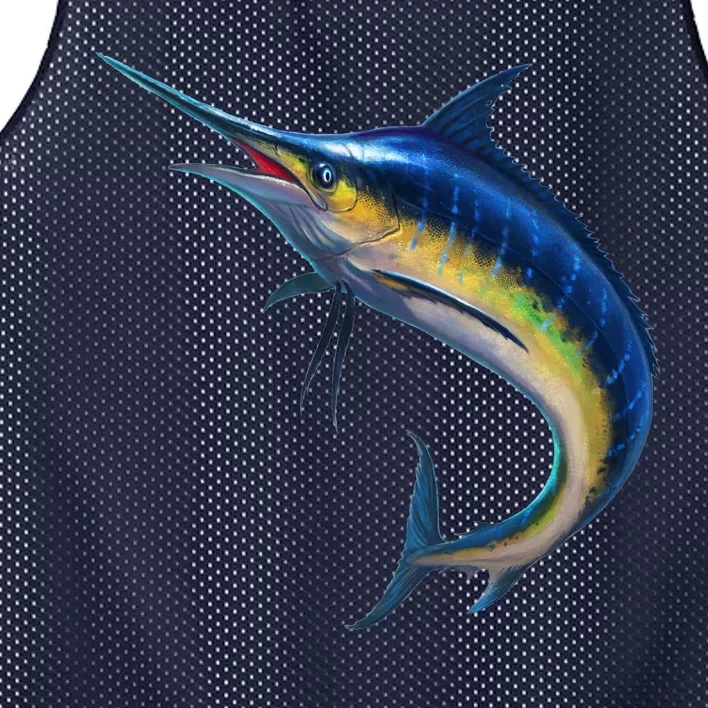 Leaping Blue Marlin Mesh Reversible Basketball Jersey Tank