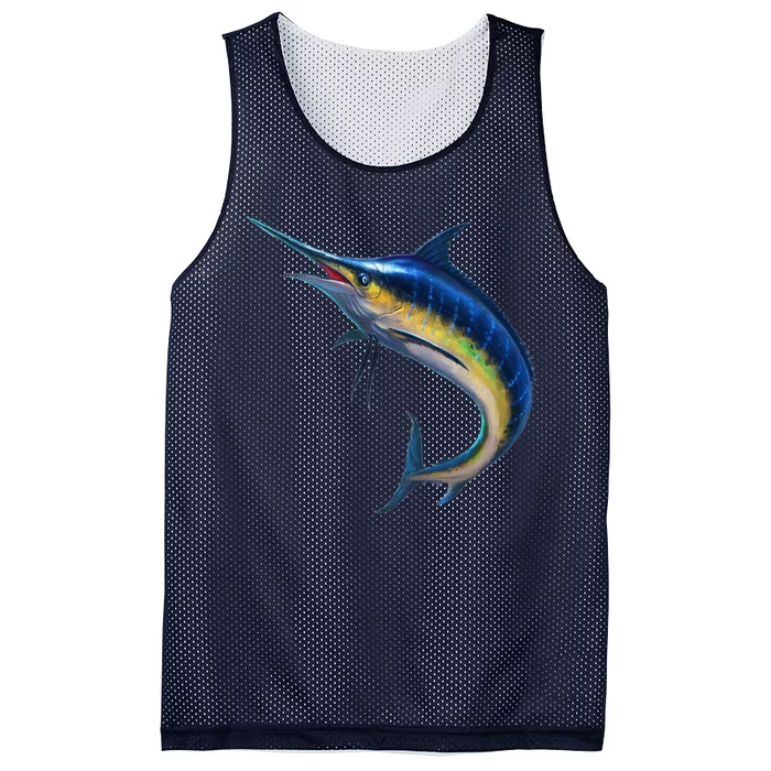 Leaping Blue Marlin Mesh Reversible Basketball Jersey Tank