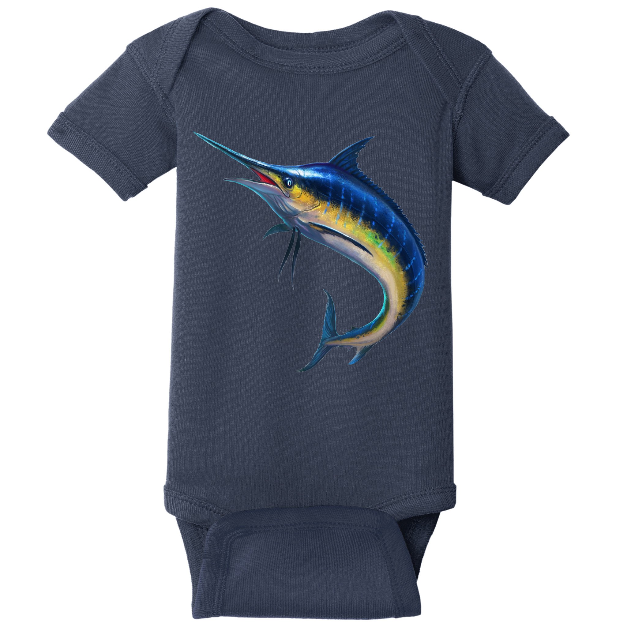 Leaping Blue Marlin Baby Bodysuit