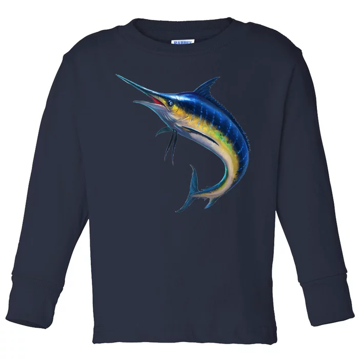 Leaping Blue Marlin Toddler Long Sleeve Shirt