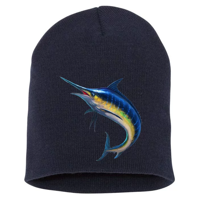 Leaping Blue Marlin Short Acrylic Beanie