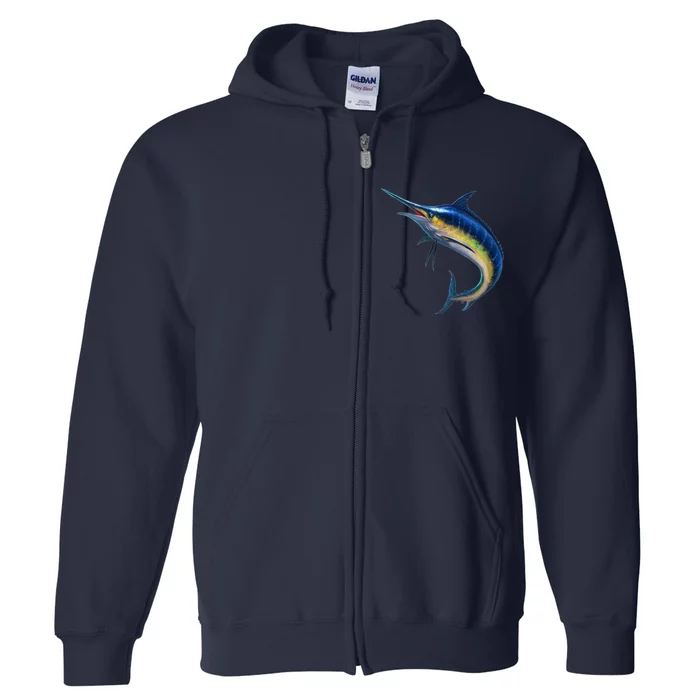 Leaping Blue Marlin Full Zip Hoodie