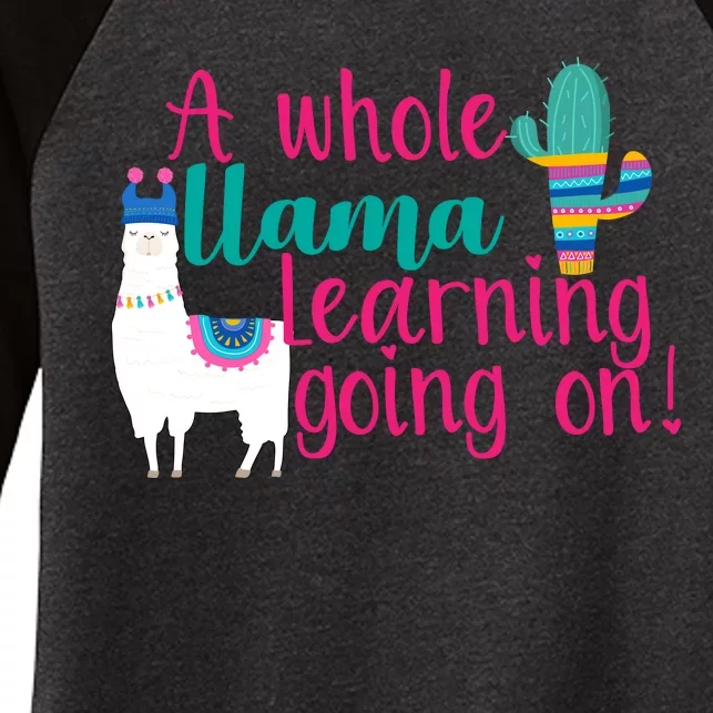 Learning Llama Women's Tri-Blend 3/4-Sleeve Raglan Shirt