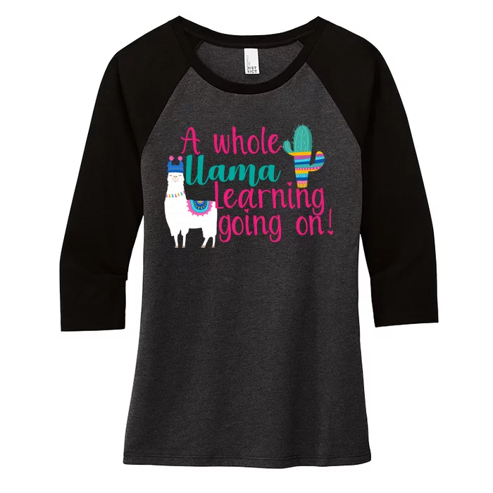 Learning Llama Women's Tri-Blend 3/4-Sleeve Raglan Shirt