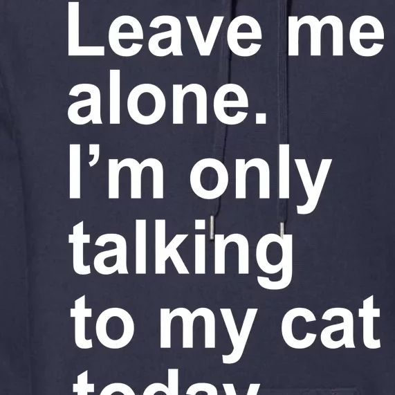 Leave Me Alone Talking To Cat Premium Hoodie