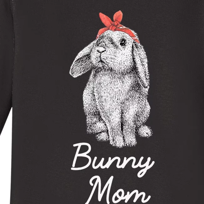 Lop Eared Bunny Rabbit Mom Drawing Baby Long Sleeve Bodysuit