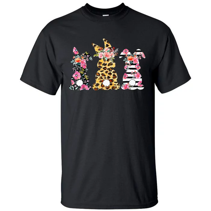 Leopard Easter Bunny Rabbit Trio Cute Easter Tall T-Shirt