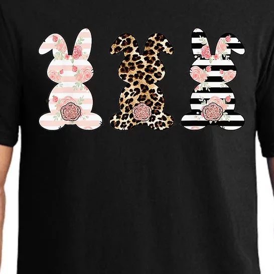 Leopard Easter Bunny Rabbit Trio Cute Easter Pajama Set