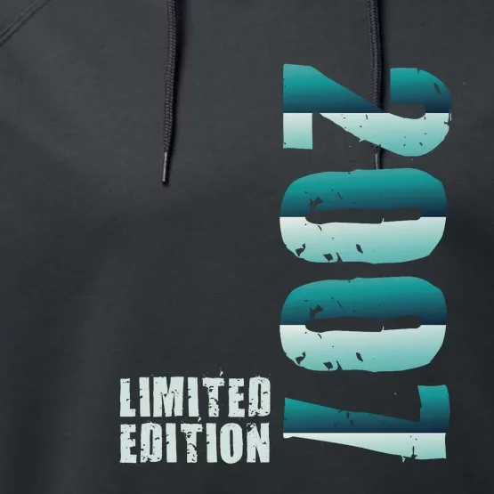 Limited Edition Birthday Made In 2007 Funny Gift Performance Fleece Hoodie