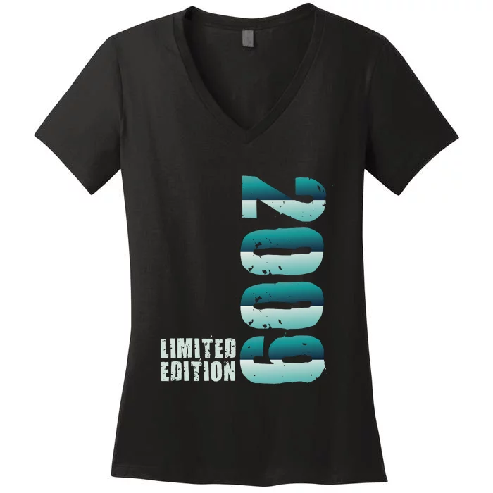 Limited Edition Birthday Made In 2009 Funny Gift Women's V-Neck T-Shirt