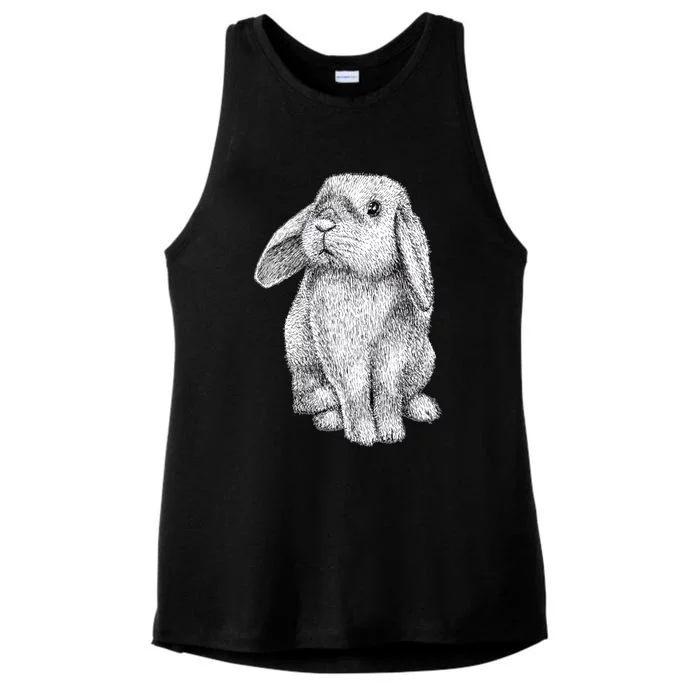 Lop Eared Bunny Rabbit Cute Funny Gift Ladies Tri-Blend Wicking Tank