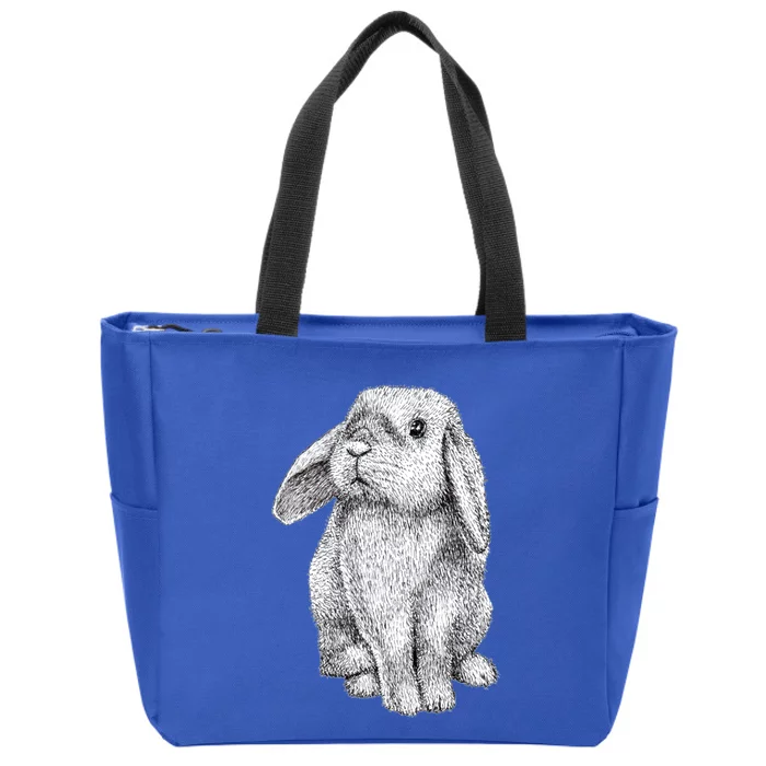 Lop Eared Bunny Rabbit Cute Funny Gift Zip Tote Bag