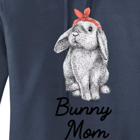 Lop Eared Bunny Rabbit Mom Drawing Gift Women's Pullover Hoodie