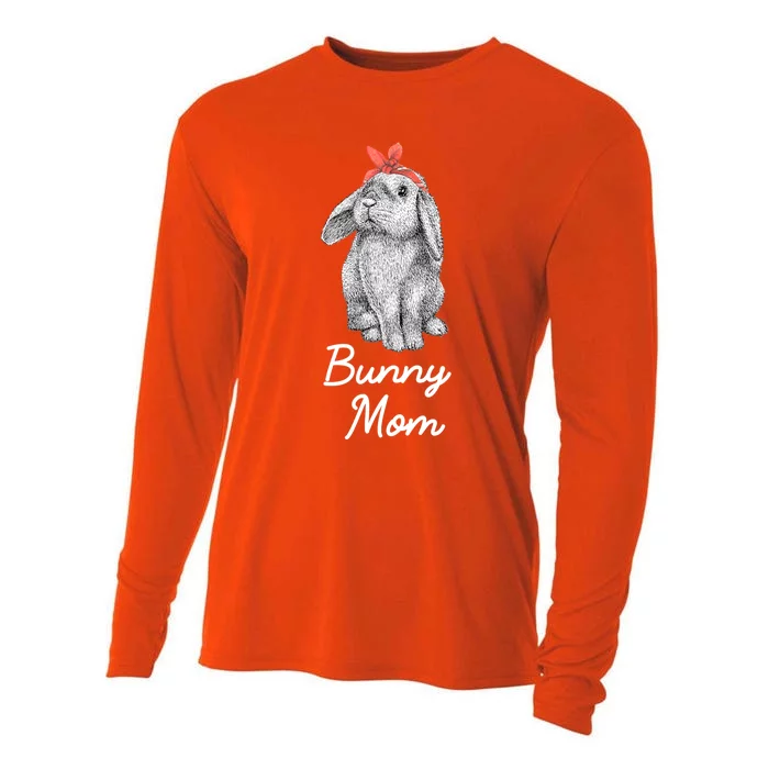 Lop Eared Bunny Rabbit Mom Drawing Funny Gift Cooling Performance Long Sleeve Crew