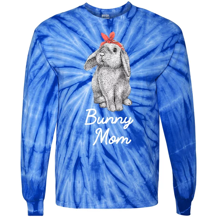 Lop Eared Bunny Rabbit Mom Drawing Funny Gift Tie-Dye Long Sleeve Shirt