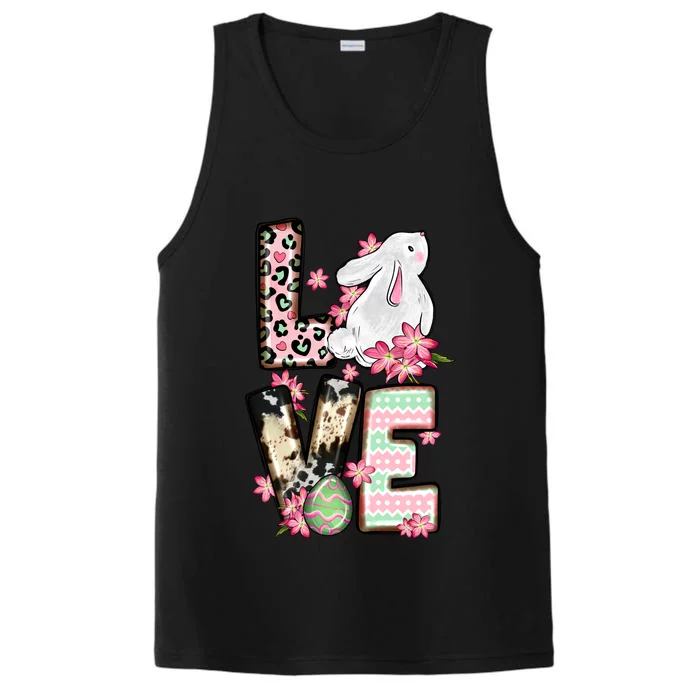 Love Easter Bunny With Egg Cute Design Performance Tank