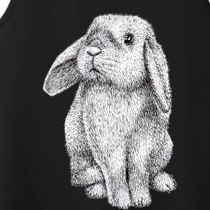 Lop Eared Bunny Rabbit Cute Gift Performance Tank