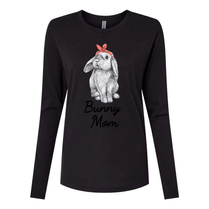 Lop Eared Bunny Rabbit Mom Drawing Gift Womens Cotton Relaxed Long Sleeve T-Shirt