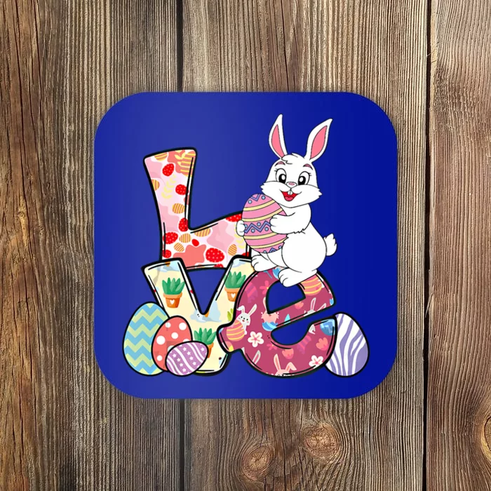 Love Easter Bunny Happy Easter Day Rabbit Eggs Gift Coaster