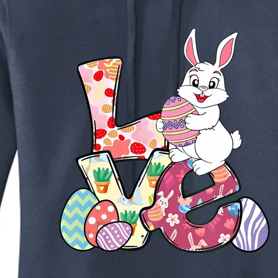 Love Easter Bunny Happy Easter Day Rabbit Eggs Gift Women's Pullover Hoodie