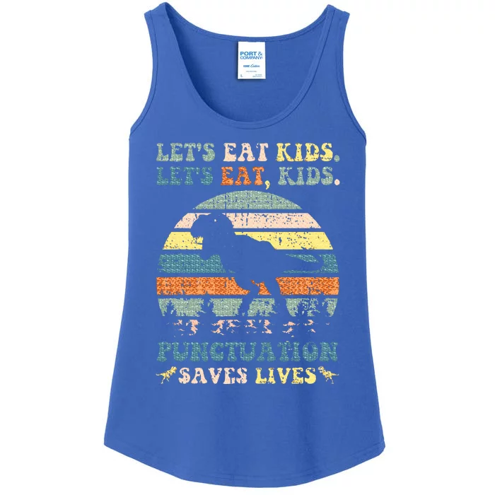 Lets Eat Boy Punctuation Saves Lives Ladies Essential Tank