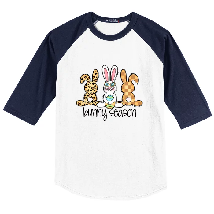 Leopard Easter Bunny Season Rabbit Trio Cute Easter Day Baseball Sleeve Shirt