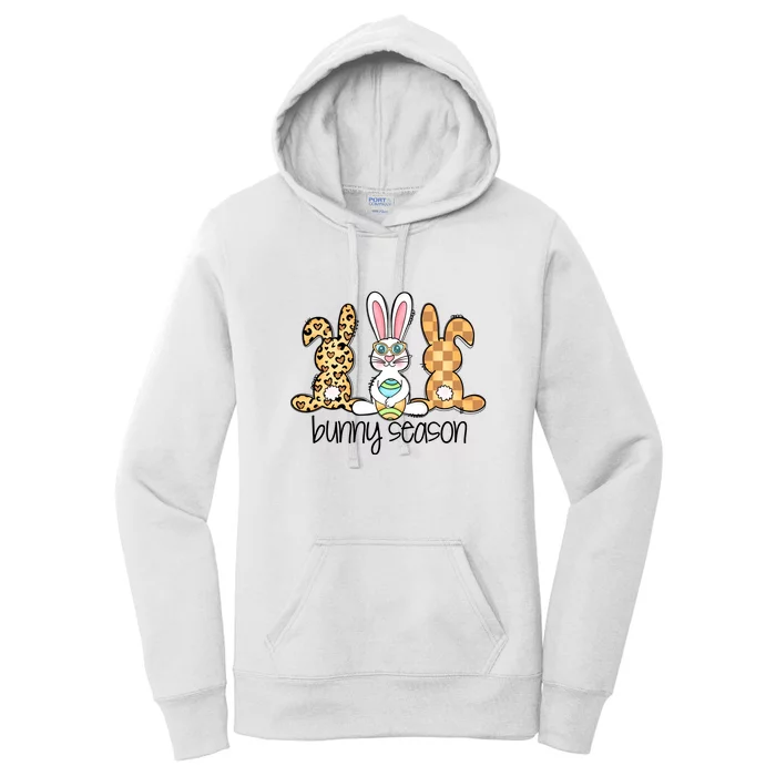 Leopard Easter Bunny Season Rabbit Trio Cute Easter Day Women's Pullover Hoodie