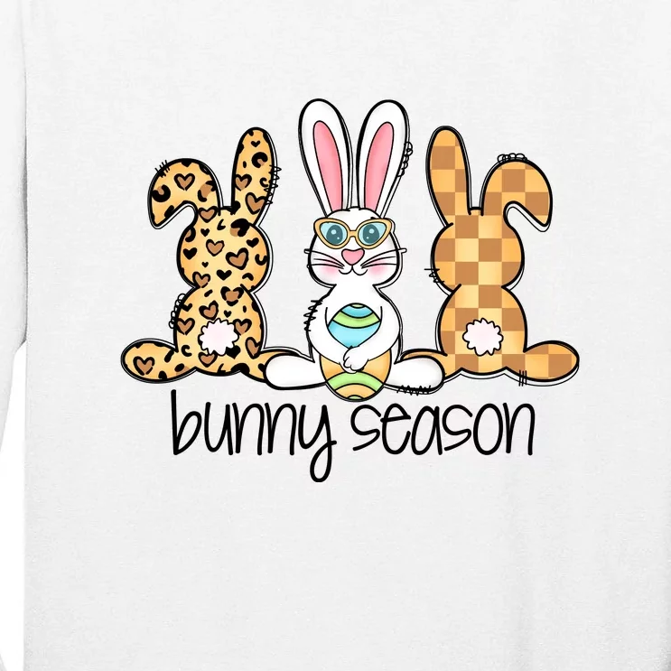 Leopard Easter Bunny Season Rabbit Trio Cute Easter Day Tall Long Sleeve T-Shirt