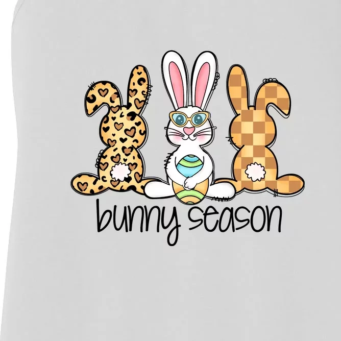 Leopard Easter Bunny Season Rabbit Trio Cute Easter Day Women's Racerback Tank