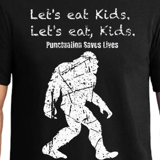 LetS Eat Bigfoot Punctuation Saves Lives Pajama Set