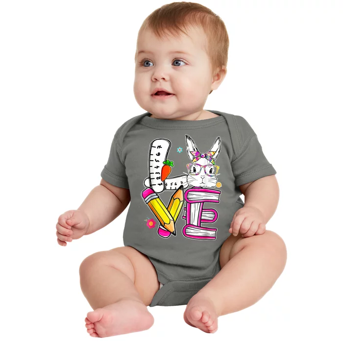 Love Easter Bunny School Baby Bodysuit