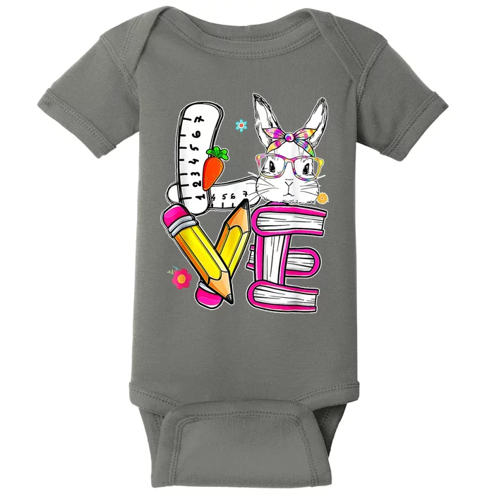 Love Easter Bunny School Baby Bodysuit